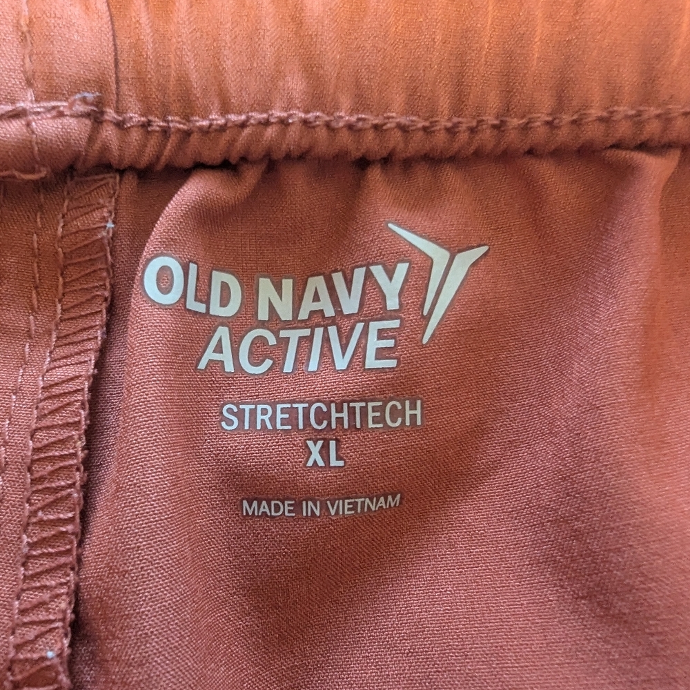 Old Navy Active Stretchtech Rust Colored Shorts Men’s Elastic Pull-On, Size XL - Picture 5 of 8